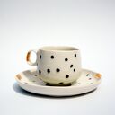 Filiżanka ze spodkiem Dalmatyńczyk - porcelit