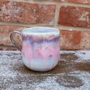 Duży ceramiczny kubek z kotem „Różowy sen Peony” 500 ml - rękodzieło