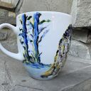 Porcelanowy kubek ręcznie malowany Zimowy Wilk 300 ml