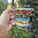 Porcelanowy kubek ręcznie malowany - Jesień w parku