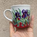 Porcelanowy kubek ręcznie malowany Irysy 250 ml
