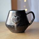Kubek 400ml Ciemne Złoto Serce Ceramiczny