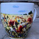 Porcelanowy kubek ręcznie malowany Łąka - 300 ml