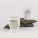 Kubeczek do kawy z porcelany 150 ml - ręcznie malowana dekoracja (bez ucha)