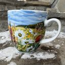 Porcelanowy kubek ręcznie malowany Polne kwiaty