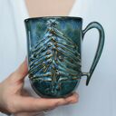 Kubek ceramiczny z choinką Morski 325 ml