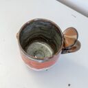 Duży kubek ceramiczny z grzybkami handmade - lawa beż, ok. 500 ml
