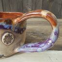 Kubek ceramiczny z sową i napisem - kamionka handmade