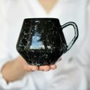 Kubek Czarny Marmur 400ml Ceramiczny