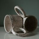 Zestaw dwóch kubków ceramicznych z dużym uchem - nakrapiane kleksy