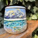 Porcelanowy kubek z zaparzaczem 500 ml - Nad Bałtykiem