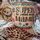 Ręcznie malowany kubek Super Mama - prezent dla Mamy
