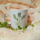 Ręcznie malowany kubek z porcelany 270 ml: czajka i łąka