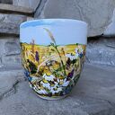 Porcelanowy kubek ręcznie malowany Łąka - 300 ml