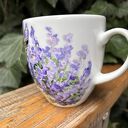 Porcelanowy kubek ręcznie malowany Kot w kocimiętce