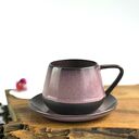 Filiżanka ceramiczna ze spodkiem 250 ml - ciemny pudrowy róż