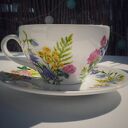 Ręcznie malowany zestaw filiżanka ze spodkiem ŁĄKA