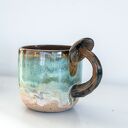 Duży kubek z grzybkami ceramiczny - ok. 500 ml, rękodzieło Azul Horse