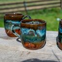Komplet 4 kubków kamionkowych Torfowiska Izery (duże) - ok. 400 ml
