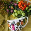 Ręcznie malowana filiżanka porcelanowa dla jesieniary