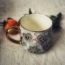 ręcznie malowany świąteczny kubek porcelanowy PIERNIK