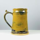 Kubek ceramiczny w kształcie kufla 400 ml - karmel i gorzka czekolada