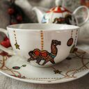 filiżanka i imbryk komplet do herbaty tea for one ŚWIĄTECZNA KARUZELA