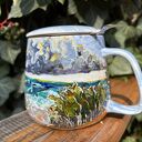 Porcelanowy kubek z zaparzaczem 500 ml - Nad Bałtykiem