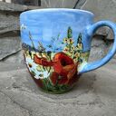 Porcelanowy kubek ręcznie malowany Polne kwiaty (300 ml)