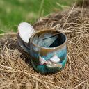 Handmade Kubek z grzybkami | Psychodelki Zielone poszycie | ok 380 ml (3) Kapelusz d