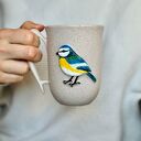 Kubek Ceramiczny Sikorka Modraszka Ptaszek Ręcznie Malowany 300ml