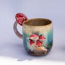 Duży kubek z Muchomorem handmade | Leśne poszycie | ok 550 ml (IV kropki)