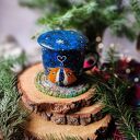 Świąteczny zestaw prezentowy dla miłośników herbaty i lasu, kubek zimowe lisy i podkładka