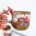 Duży kubek z Muchomorem handmade | Nakrapiana jesień | ok 480 ml wide