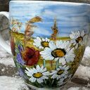 Porcelanowy kubek ręcznie malowany Polne kwiaty