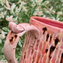Różowy kubek ceramiczny 200 ml Landrynka z podpórką pod kciuk