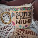 Ręcznie malowany kubek Super Mama - prezent dla Mamy