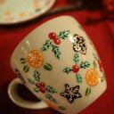 Ręcznie malowana filiżanka do espresso ze spodkiem PIERNICZKI