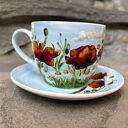 Porcelanowa filiżanka ręcznie malowana Polne kwiaty