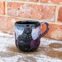 Duży kubek ceramiczny z kotem - Czarna Violetta, ręcznie robiony ok. 450 ml