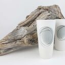 Kubek do herbaty z porcelany 300 ml - ręcznie malowany, matowy i bez ucha