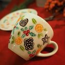 Ręcznie malowana filiżanka do espresso ze spodkiem PIERNICZKI