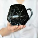 Kubek Czarny Marmur 400ml Ceramiczny