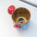 Duży kubek z muchomorem handmade Bubble gum beton - ok. 600 ml