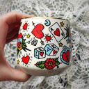 Ręcznie malowany kubek serce Tattoo - porcelana 460 ml