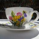 Ręcznie malowany zestaw filiżanka ze spodkiem ŁĄKA