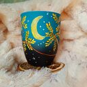 Ręcznie malowany kubek porcelanowy 300 ml - Kocia noc