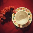 Ręcznie malowana filiżanka do espresso ze spodkiem PIERNICZKI