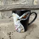 Czarny porcelanowy kubek EwaStory - ręczne wykonanie