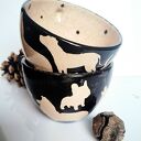 Zestaw ceramicznych filiżanek „Psy” - 2 sztuki, ręcznie malowane